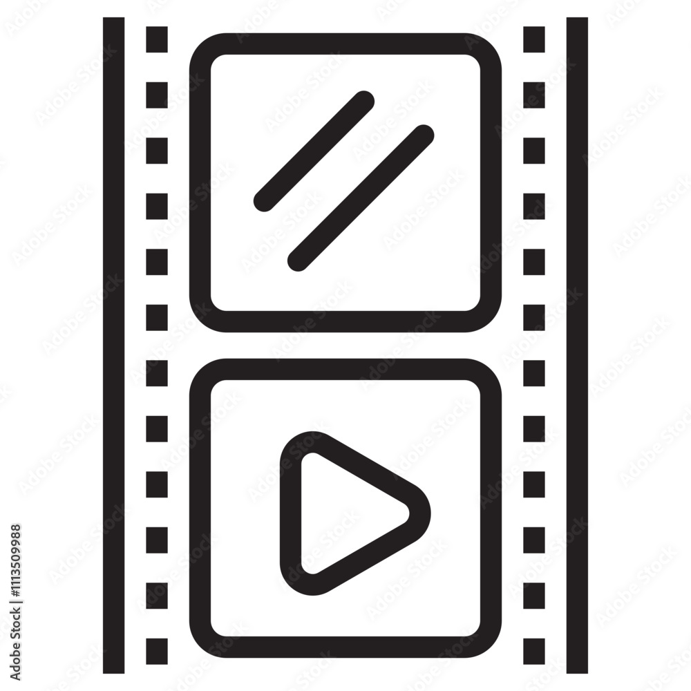 Film reel icon in outline style Film reel icon in outline style