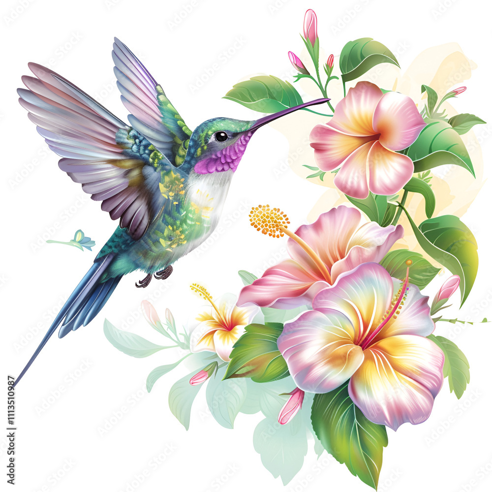 Obraz premium Wonderful bird and flower image