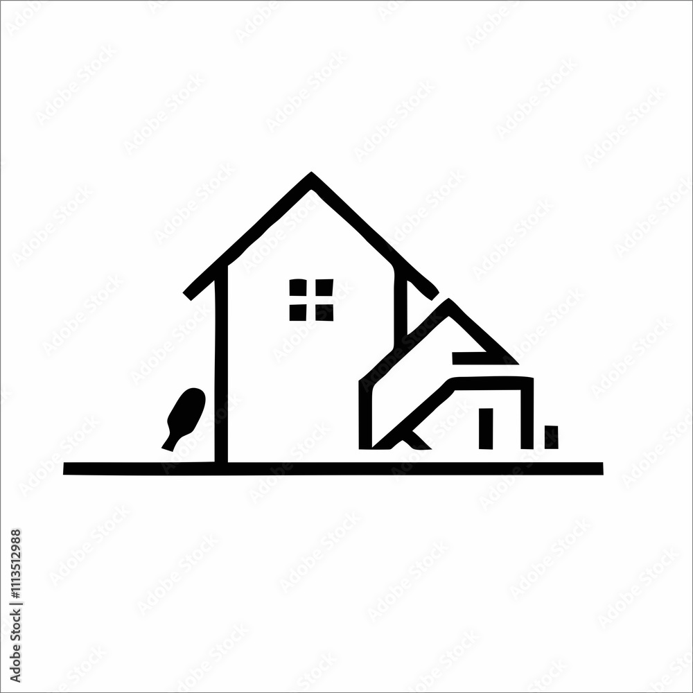 Minimalist house logo with clean lines.
Minimalist house logo with clean lines.