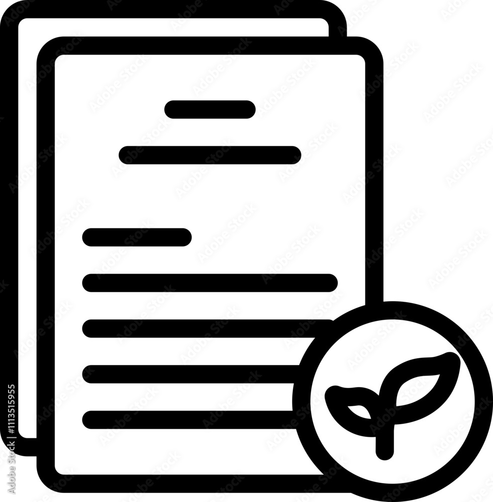 Agriculture Report Line Icon Agriculture Report Line Icon