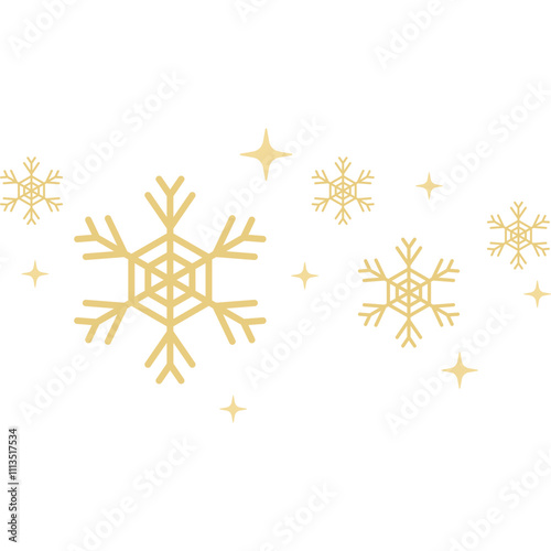 Gold Snowflakes with Sparkle