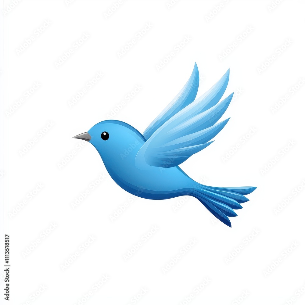 Vibrant Blue Bird in Flight with Elegant Wings, Symbolizing Freedom and Joy in a Bright and Minimalist Style Perfect for Nature and Wildlife Themes Vibrant Blue Bird in Flight with Elegant Wings, Symbolizing Freedom and Joy in a Bright and Minimalist Style Perfect for Nature and Wildlife Themes