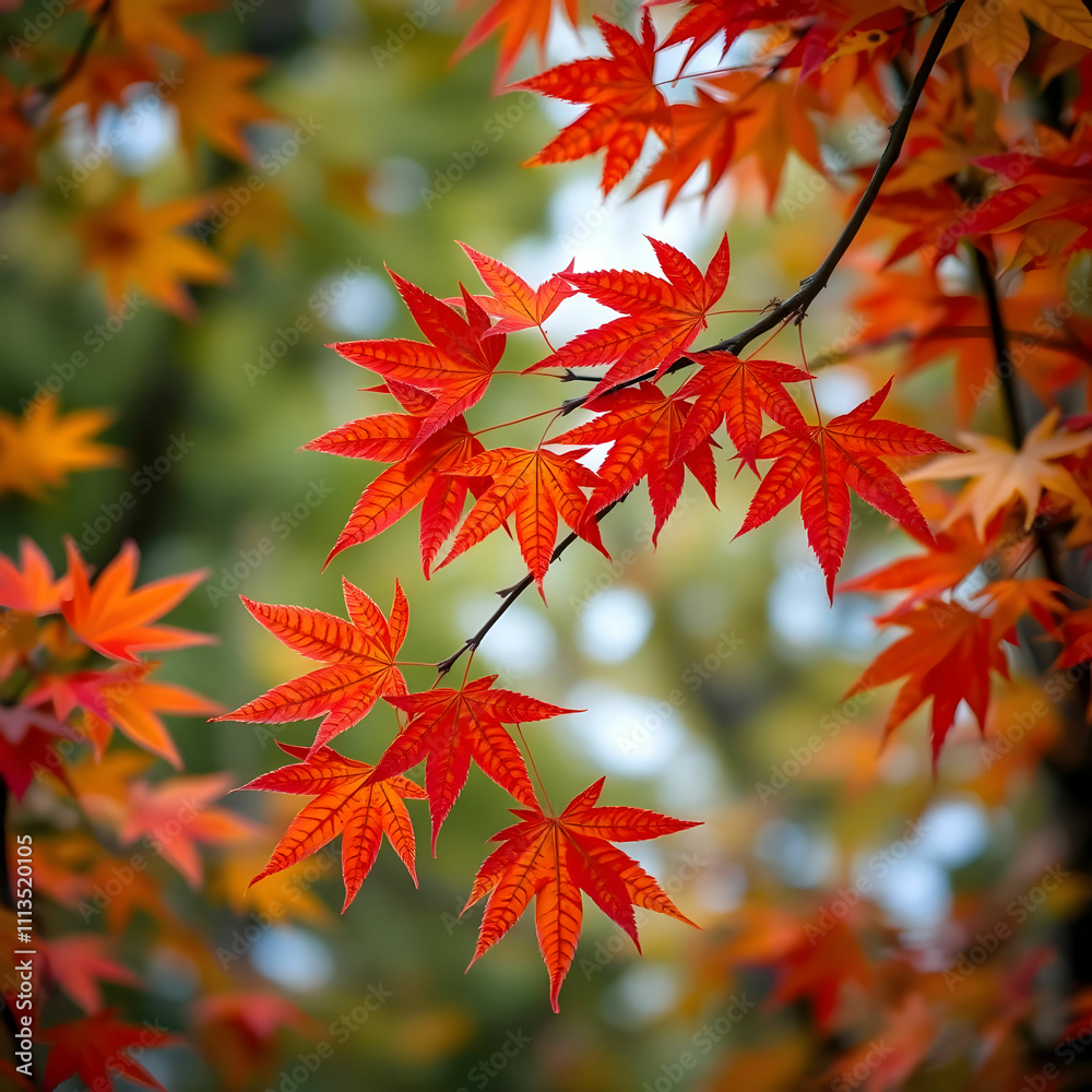 Vibrant Autumn Maple Leaves Showcasing Nature's Beauty with AI Vibrant Autumn Maple Leaves Showcasing Nature's Beauty with AI
