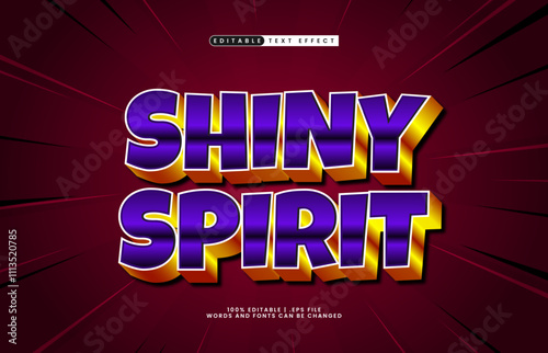 shiny spirit editable text effect with a play and game text style