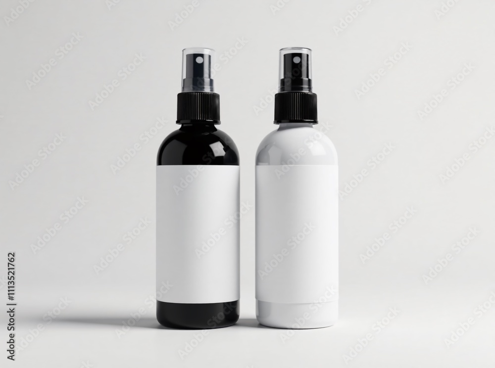 Cosmetic Spray Bottles Mockup - Blank Labels - Branding Design Cosmetic Spray Bottles Mockup - Blank Labels - Branding Design