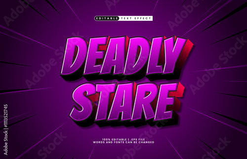 deadly stare editable text effect with a game and horror text style