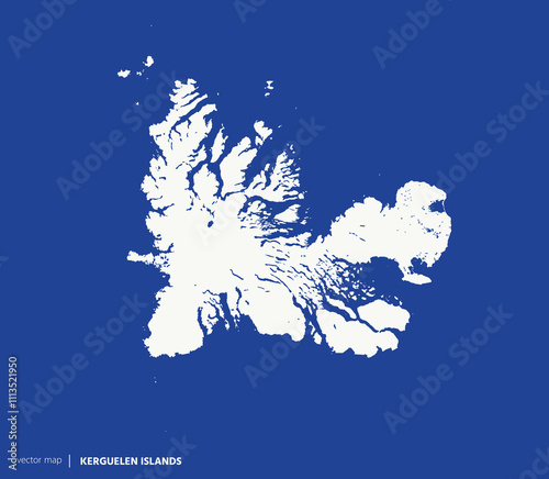 High Detailed Vector Map - Kerguelen Islands photo