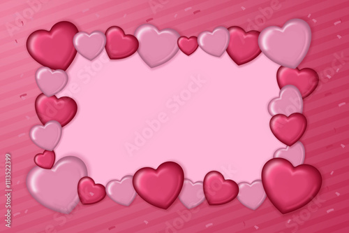 pink gradient background  romantic greeting card  cute heart