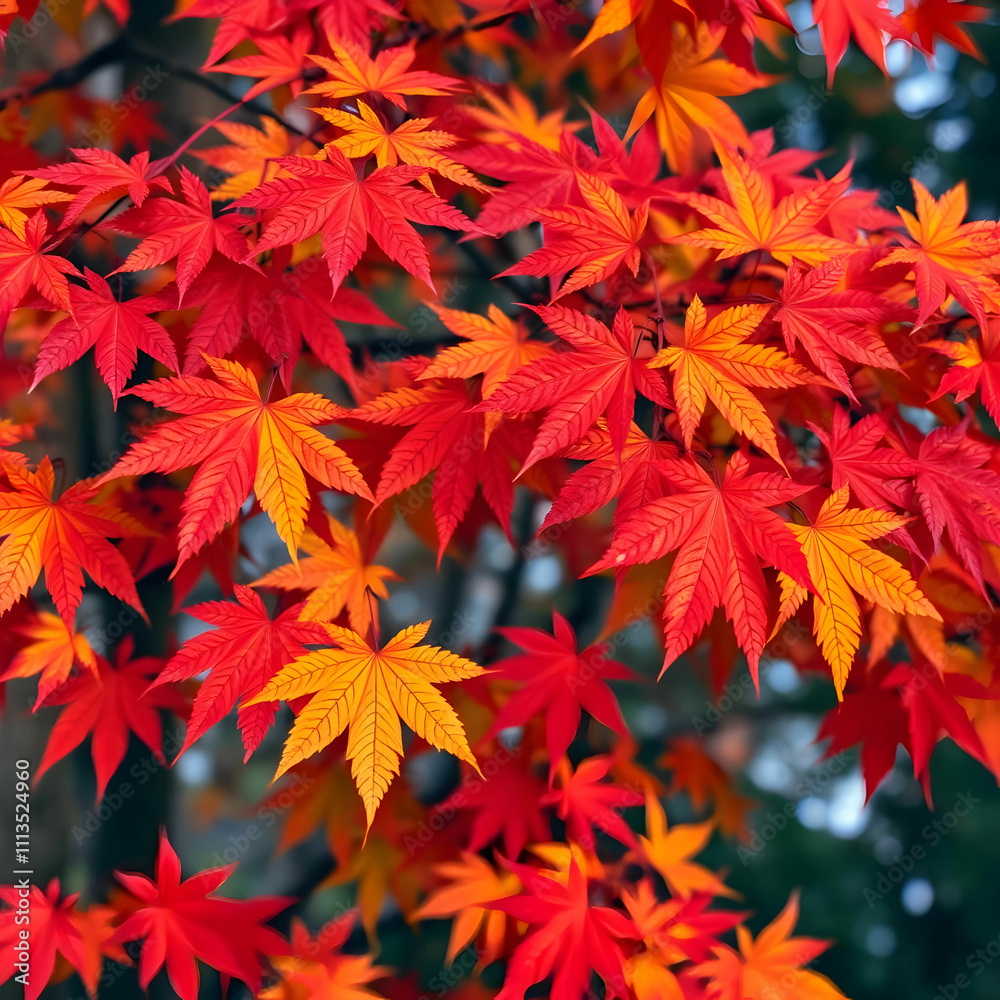 Vibrant Autumn Maple Leaves Showcasing Nature's Beauty with AI Vibrant Autumn Maple Leaves Showcasing Nature's Beauty with AI