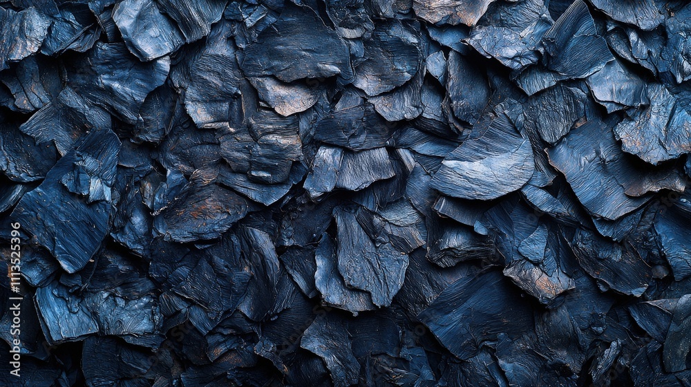 Close-up of dark slate texture with irregular patterns and rich blue tones Close-up of dark slate texture with irregular patterns and rich blue tones
