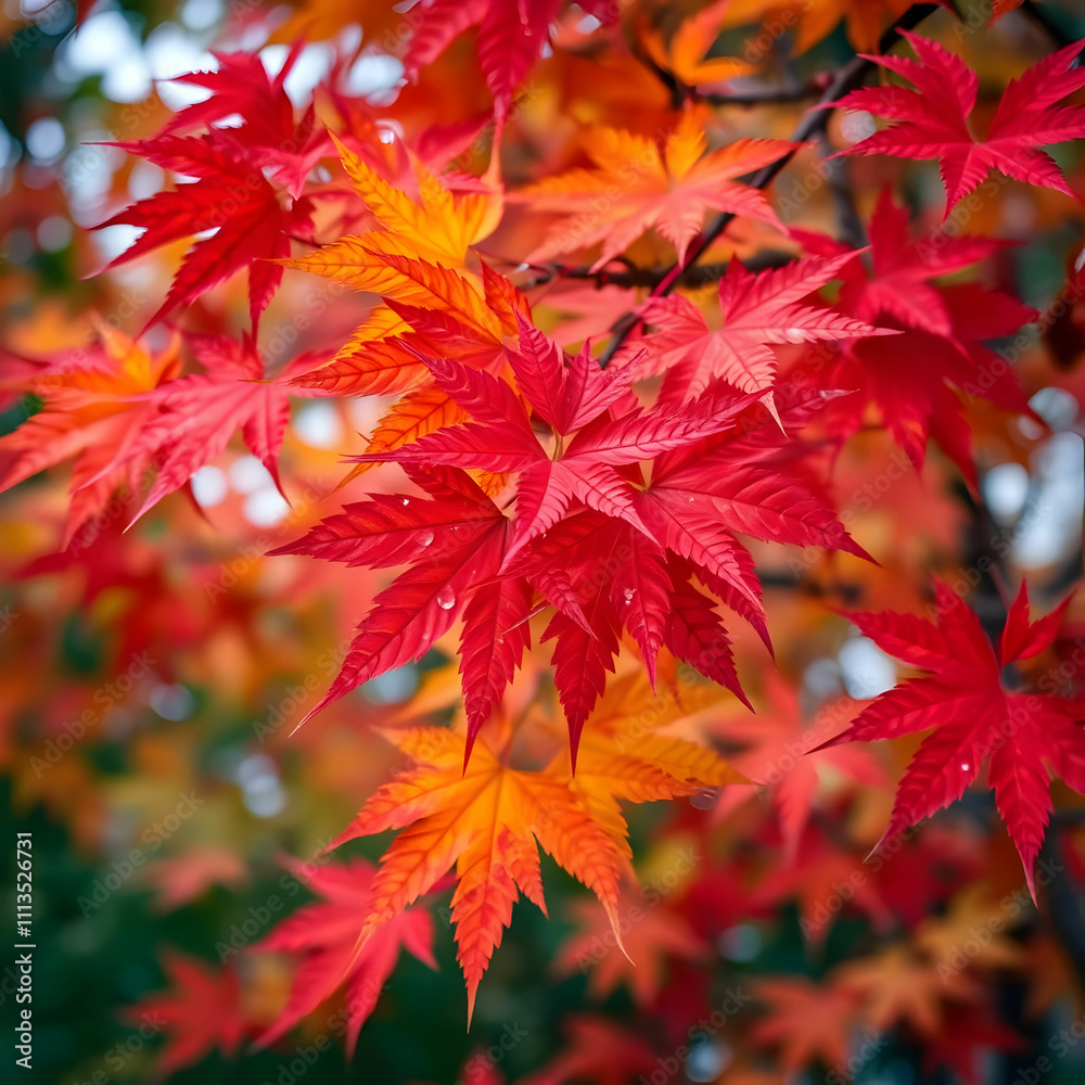 Vibrant Autumn Maple Leaves Showcasing Nature's Beauty with AI Vibrant Autumn Maple Leaves Showcasing Nature's Beauty with AI