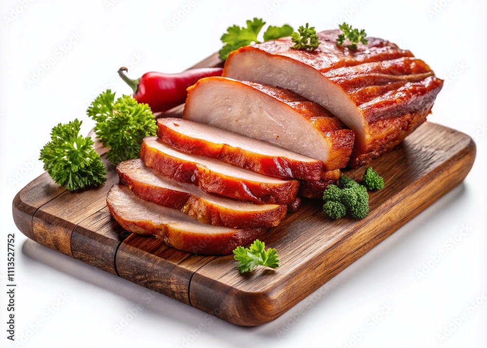 Long Exposure BBQ Red Pork Slices - Chinese Cuisine Long Exposure BBQ Red Pork Slices - Chinese Cuisine