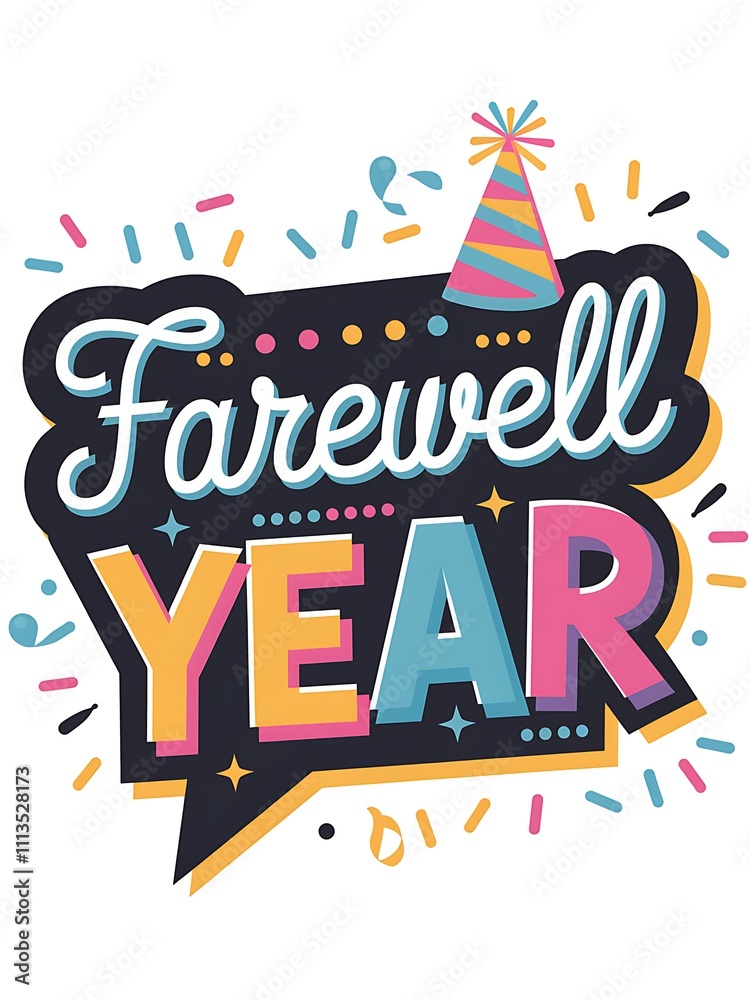 Farewell Year Celebration Colorful Festive Design Farewell Year Celebration Colorful Festive Design