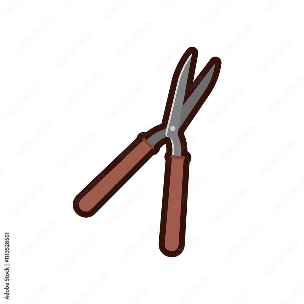 Pruning Shears Flat Icon, Flat Vector Gardening and Farming Equipment Icons Pruning Shears Flat Icon, Flat Vector Gardening and Farming Equipment Icons