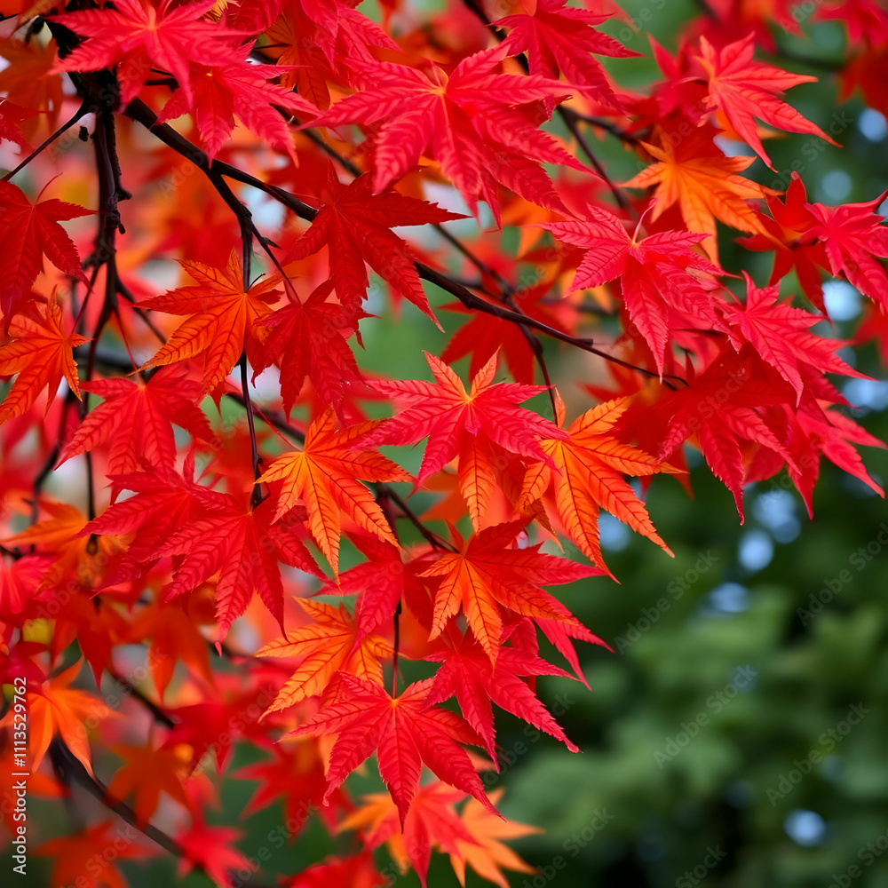 Vibrant Autumn Maple Leaves Showcasing Nature's Beauty with AI Vibrant Autumn Maple Leaves Showcasing Nature's Beauty with AI