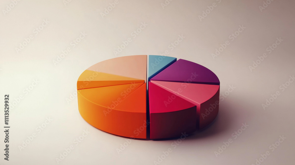 Obraz premium Simple Pie Chart in Warm Tones