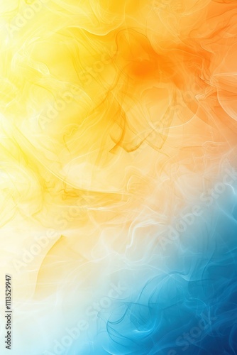 A yellow and blue background with a blue and orange line