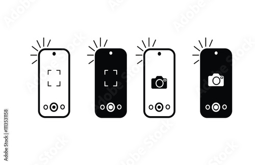 Wallpaper Mural Take photo icon. Camera signs. Photography flash symbol. Phone picture symbols. Photocamera icons. Black color. Vector isolated sign.
 Torontodigital.ca
