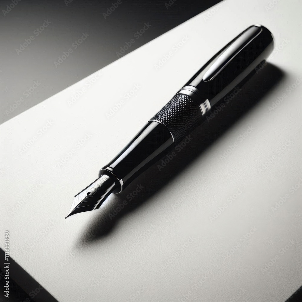 fountain pen and paper on the table fountain pen and paper on the table