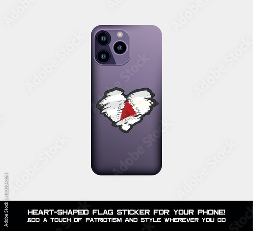 Heart-shaped Minas Gerais flag sticker – the perfect accent for your phone! Showcase your pride and style with this vibrant patriotic design.