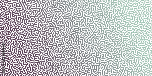 Abstract Reaction-diffusion Turing pattern natural texture green, purple gradient color scheme. Linear design with biological shapes. Organic lines Memphis. abstract truing organic wallpaper design.	