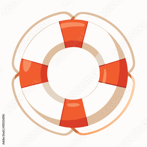 White Swimming Ring Lifebuoy – Water Safety Accessory. isolated on white background.