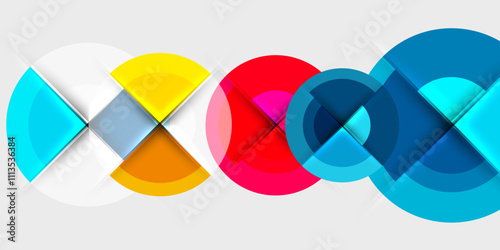 Target circle geometric abstract shapes. Vector Illustration For Wallpaper, Banner, Background, Card, Book Illustration, landing page