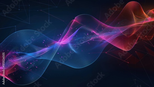 A colorful wave of light with blue, red and pink colors