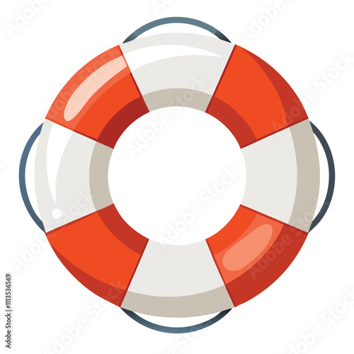 White Swimming Ring Lifebuoy – Water Safety Accessory. isolated on white background.