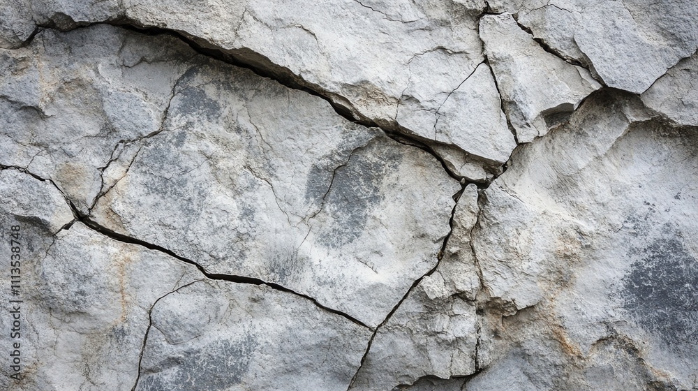 Fototapeta premium A close-up of a cracked and weathered rock surface.
