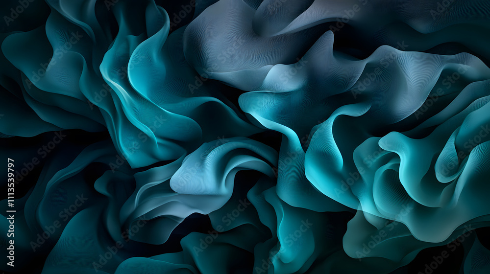 Obraz premium Dynamic abstract fluid motion digital art vibrant colors contemporary style close-up view modern aesthetic design