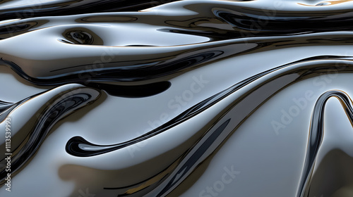 Wallpaper Mural Fluid black surface movement abstract art creation studio setting artistic exploration close-up view visual dynamics Torontodigital.ca