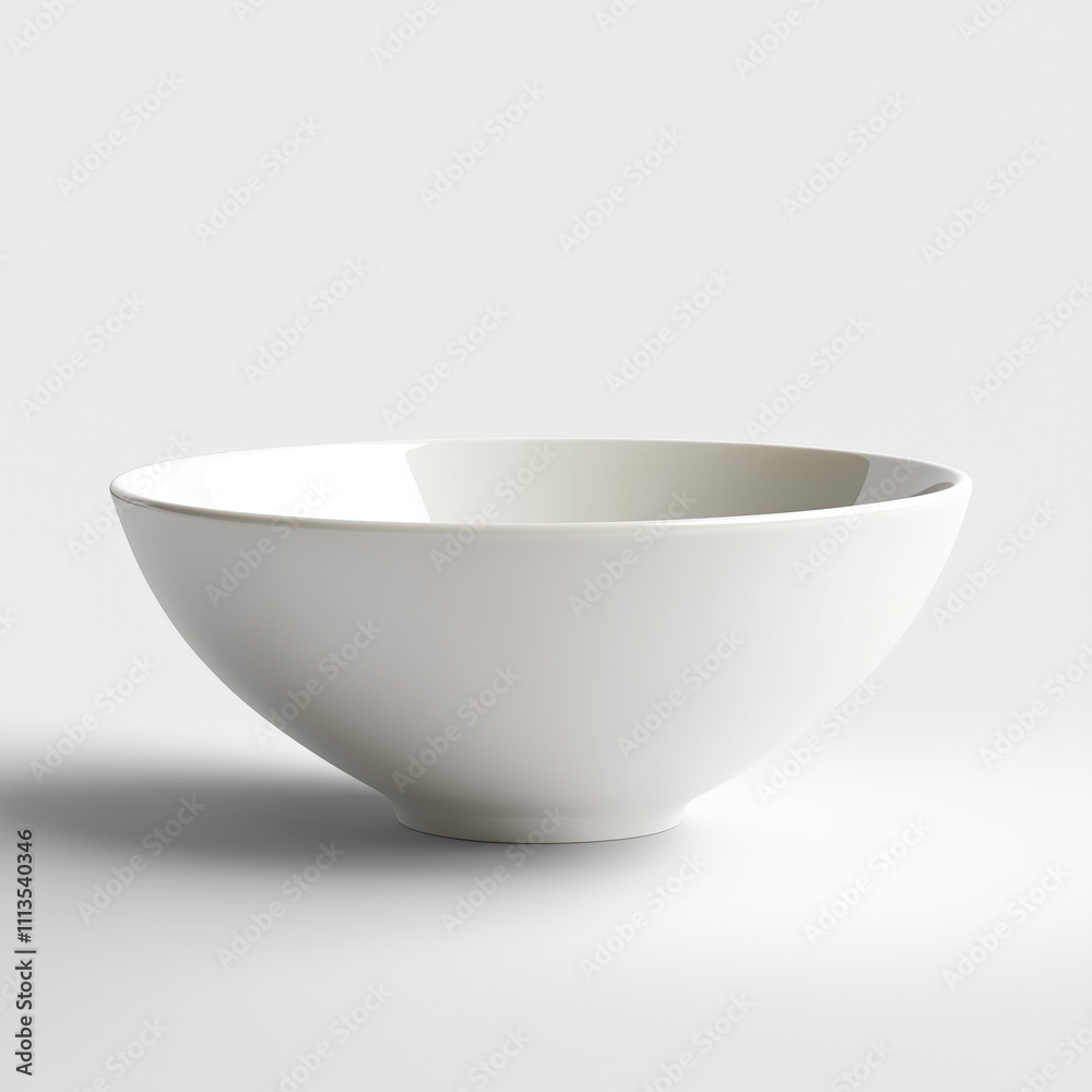 White bowl sits on a white background White bowl sits on a white background