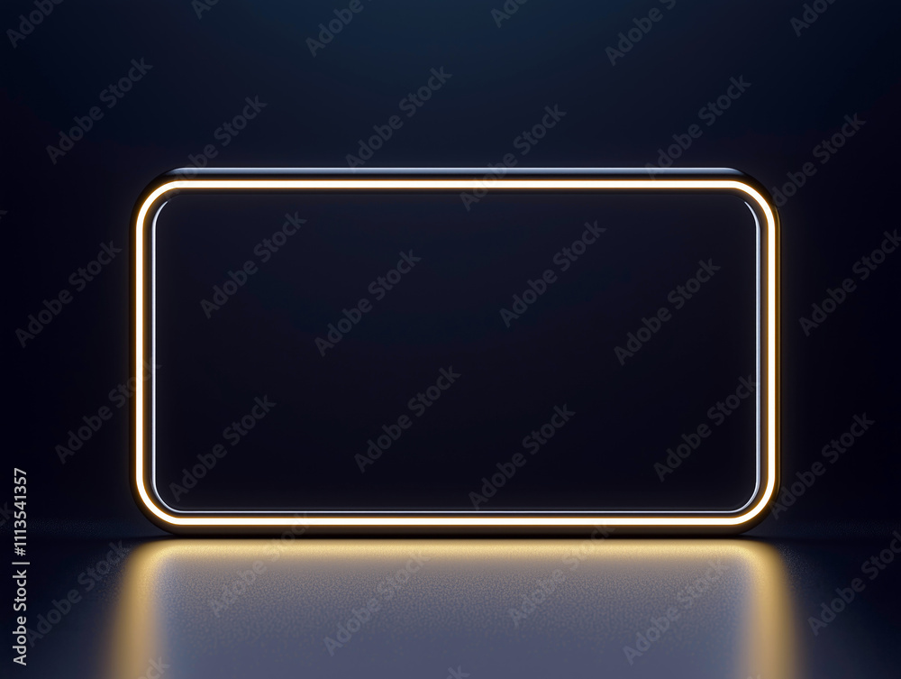 Black square with a white border and a yellow outline Black square with a white border and a yellow outline