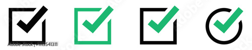 check mark icon button set. check box icon with right or correct buttons and yes checkmark tick box icons - checkbox symbol sign. check mark box square frame. vector illustration	