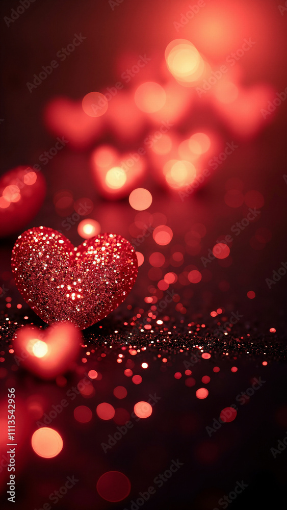 Glittering Red Hearts on Black: Romantic Bokeh Background for Valentine's Day, Weddings, and Festive Designs Glittering Red Hearts on Black: Romantic Bokeh Background for Valentine's Day, Weddings, and Festive Designs