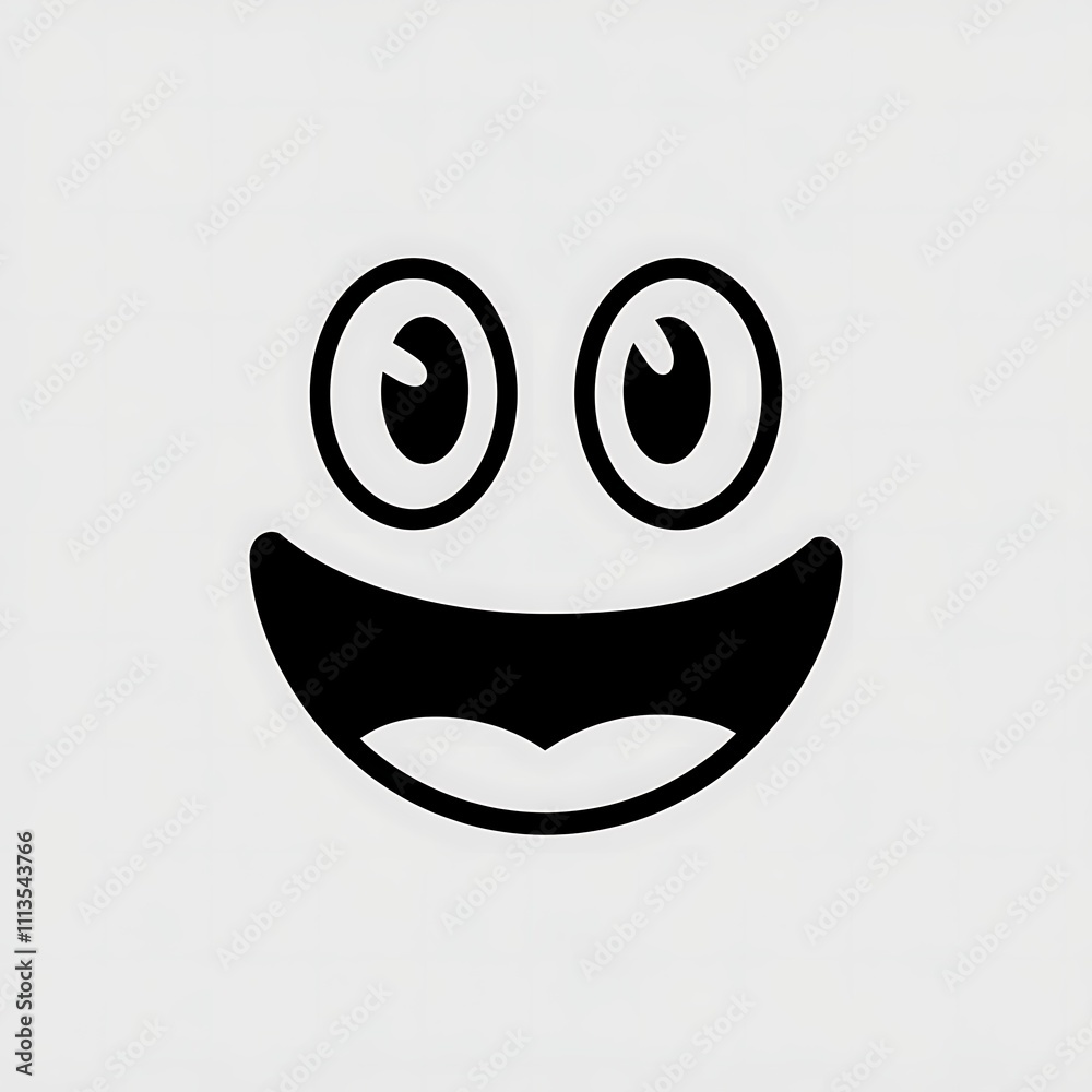 A Simple Black And White Happy Face Image A Simple Black And White Happy Face Image