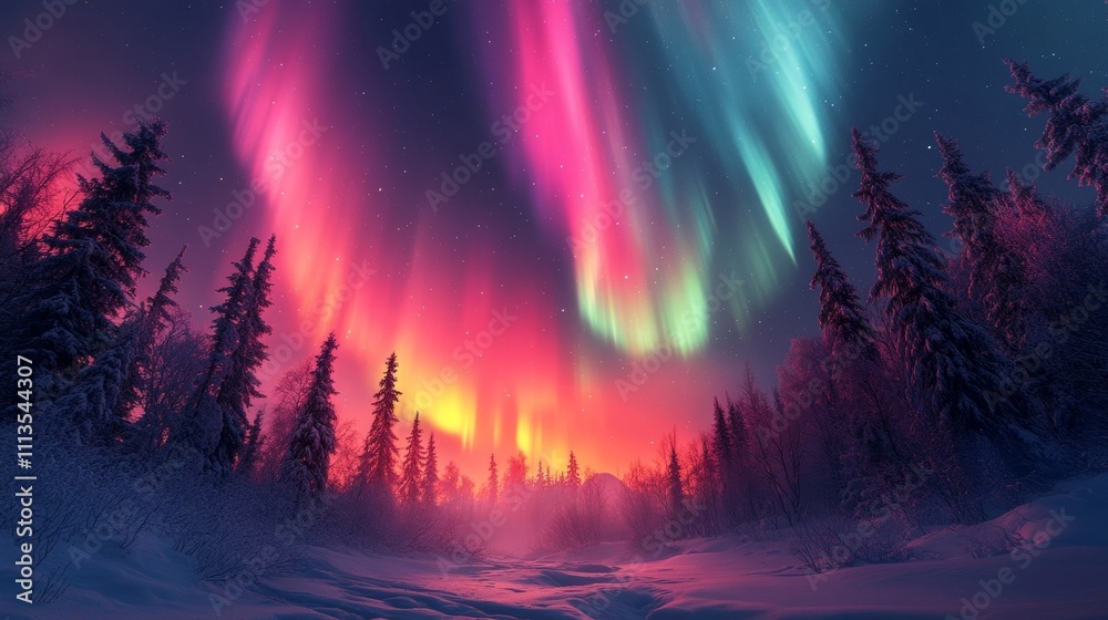 Fototapeta premium 美しいオーロラの背景