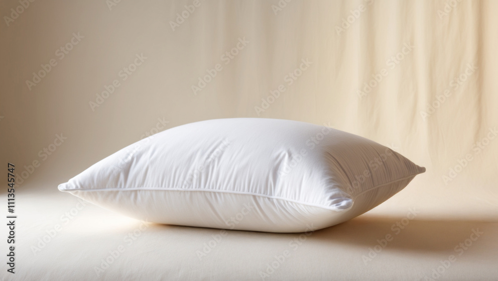 a fluffy white pillow with soft creases, giving it a relaxed, inviting look. a fluffy white pillow with soft creases, giving it a relaxed, inviting look.