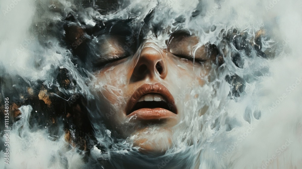 Disturbed look captured in expressive and thought-provoking visual art Disturbed look captured in expressive and thought-provoking visual art
