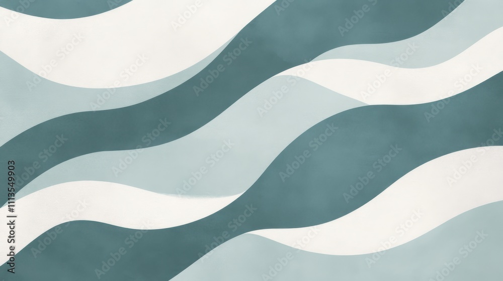 Soft Curved Waves in Aqua and Cream Abstract Background Design Soft Curved Waves in Aqua and Cream Abstract Background Design