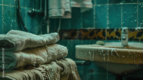 Stale Bathroom Air: The restroom feels heavy with stale air, damp towels, soap scum on the sink, and a persistent mildew odor that refuses to fade away.
