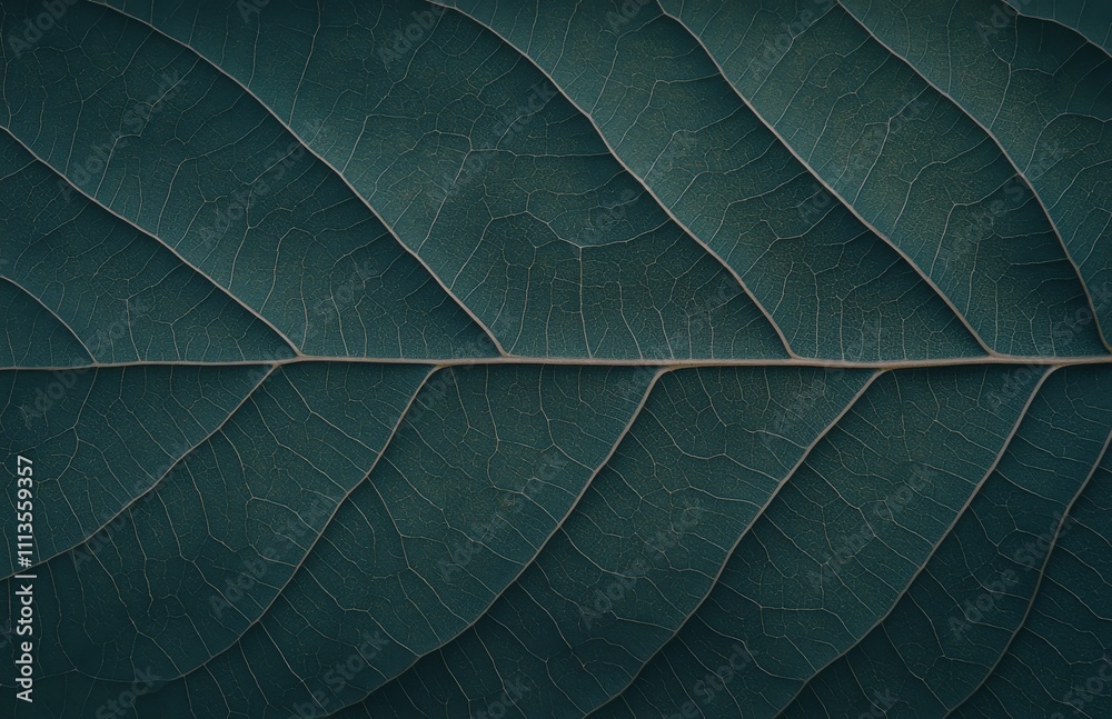 Obraz premium Close up view of green leaves showcasing intricate patterns and textures in natural light