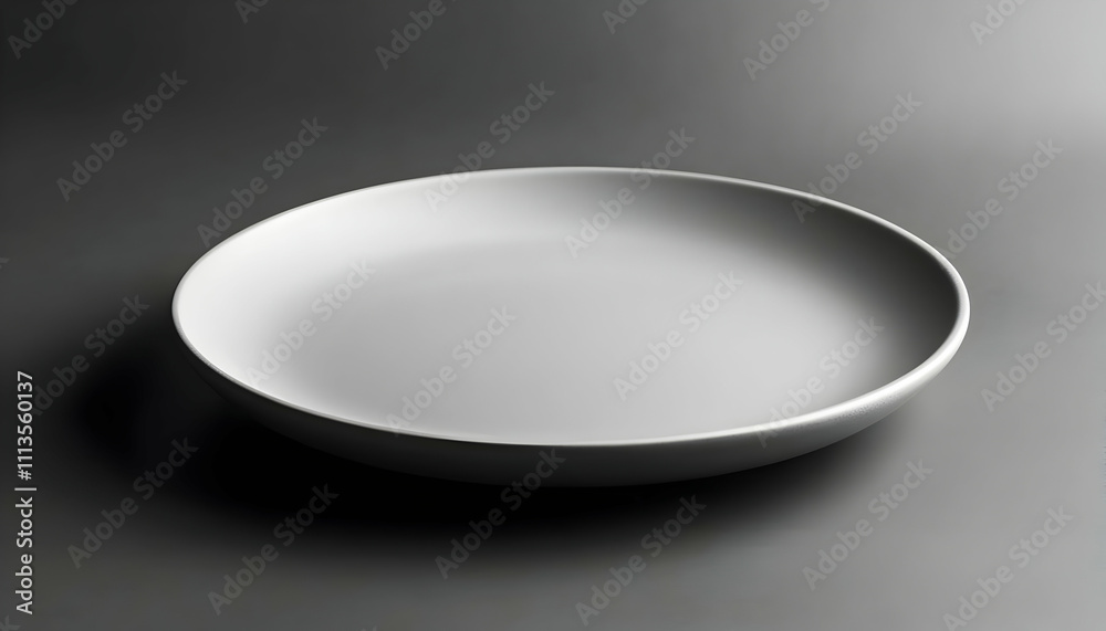 A simple, elegant white plate on a smooth surface, showcasing minimalist design. A simple, elegant white plate on a smooth surface, showcasing minimalist design.