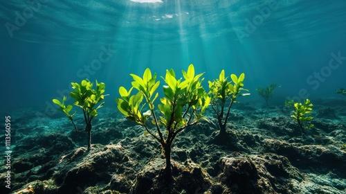 Underwater forestation projects restoring marine ecosystems and biodiversity photo