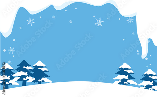 冬の森のかわいい背景イラスト素材