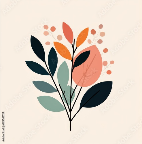 Vibrant leaves in various colors arranged artistically on a light background