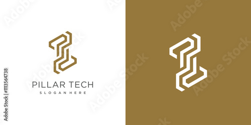 Pilar tech logo design vector idea with modern concept