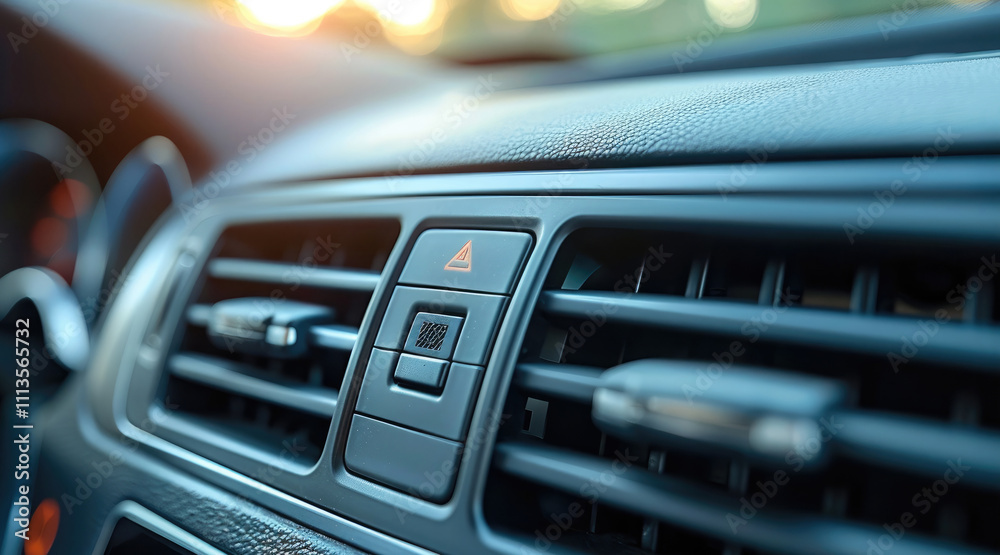 Car air conditioning outlet. close-up shot.