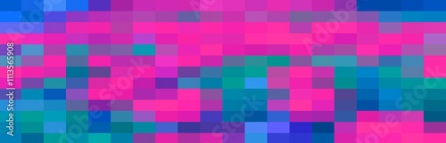 abstract pixelate blue pink green rectangular pixel grid colorful mosaic pattern background